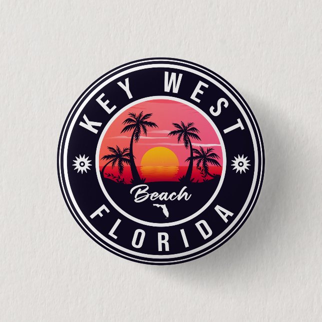 key west Florida Sunset Vacation Souvenirs 1 Inch Round Button (Front)