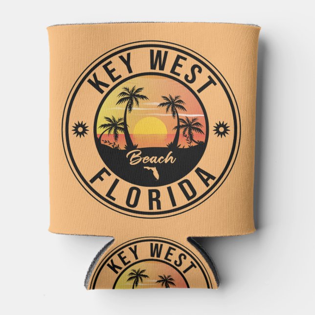 key west Florida Sunset Vacation Souvenirs Can Cooler (Front)