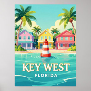 Key West Florida Travel Island Scene 🌴 Poster