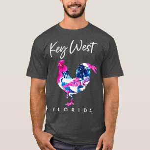Key West Florida Tropical Flowers Chicken Lover So T-Shirt