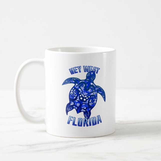 Key West Florida Vacation Tribal Turtle Coffee Mug (Left)