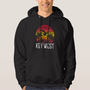 Key West Florida Vintage Retro Beach Palm Tree Sur Hoodie