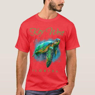 Key West Florida Watercolor Sea Turtle  T-Shirt