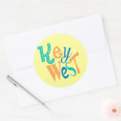 Key West fun typographic design Classic Round Sticker (Envelope)
