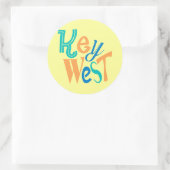 Key West fun typographic design Classic Round Sticker (Bag)
