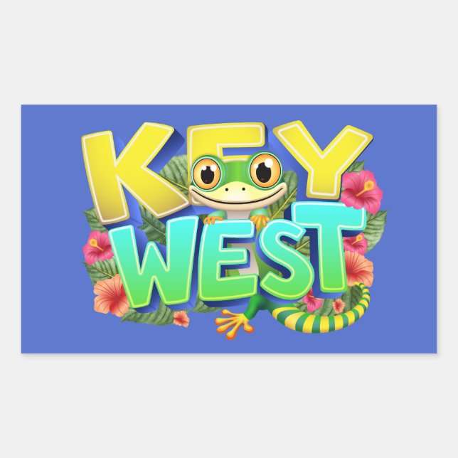 Key West Gecko Florida Sticker (Front)