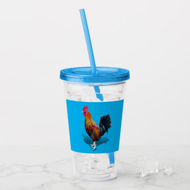 Key West - Gypsy Rooster Acrylic Tumbler (Front Ice)