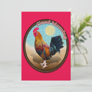 Key West - Gypsy Rooster Good Morning Vintage Oval Thank You Card