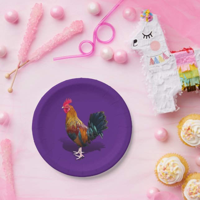 Key West - Gypsy Rooster Paper Plate (Party)