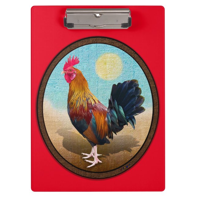 Key West - Gypsy Rooster Vintage Oval Clipboard (Front)