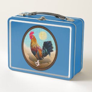Key West - Gypsy Rooster Vintage Oval Metal Lunch Box
