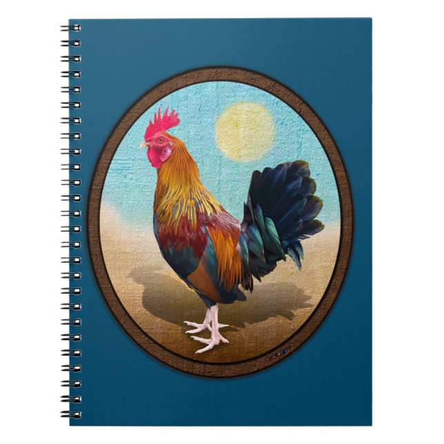 Key West - Gypsy Rooster Vintage Oval Notebook (Front)