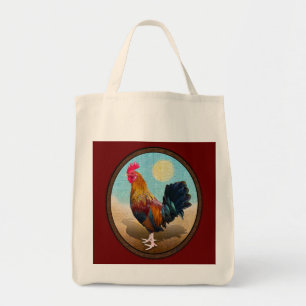 Key West - Gypsy Rooster Vintage Oval Tote Bag