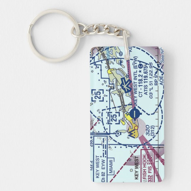 Key West Int. Airport chart / taxi diagram Keychain (Front)