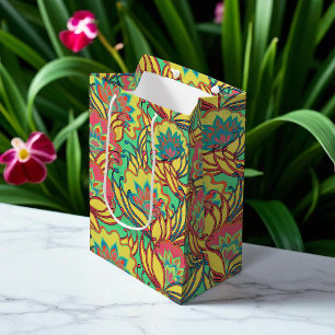 Key West Island Tropical Floral Pattern Medium Gift Bag