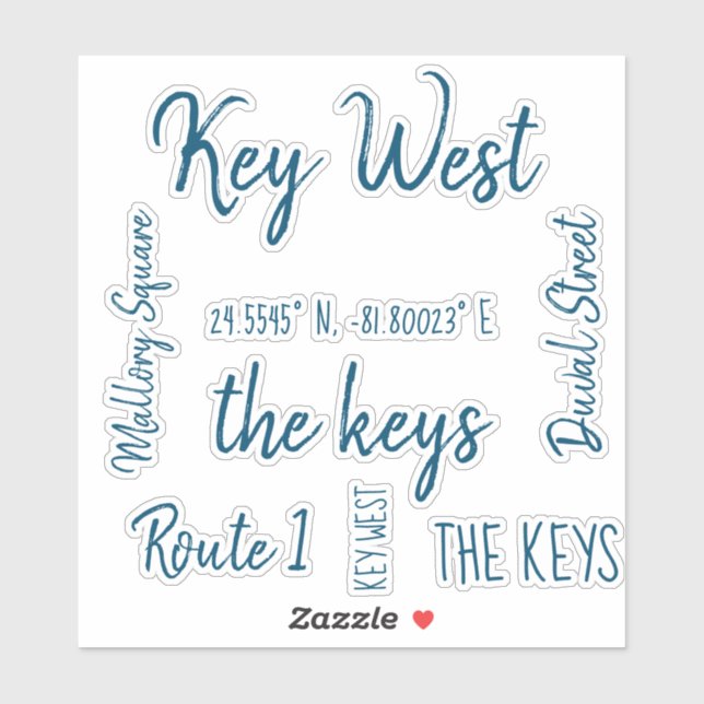 Key West Laser Cut Stickers (Sheet)