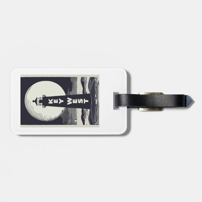 Key West Lighthouse Moon Luggage Tag (Back Horizontal)