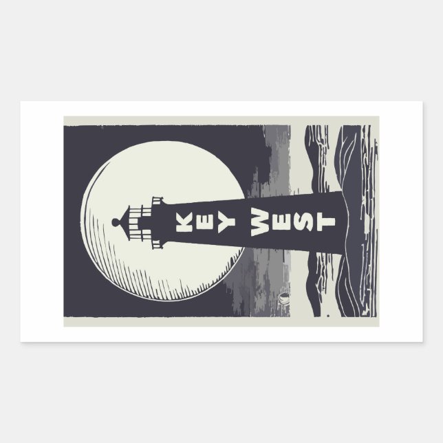 Key West Lighthouse Moon Sticker (Front)