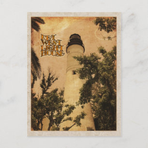 Key West Lighthouse Vintage Photo Postcard