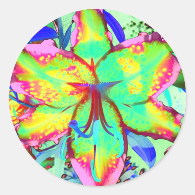 Key West Lily Classic Round Sticker (Front)