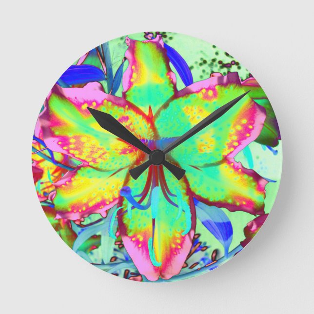Key West Lily Round Clock (Front)