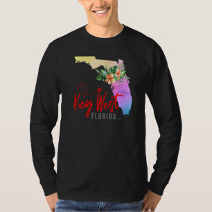 Key West Map Matching Vacation Family Girls trip T-Shirt
