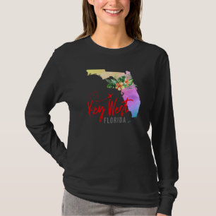Key West Map Matching Vacation Family Girls trip T-Shirt