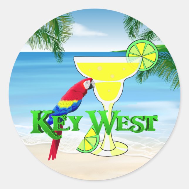 Key West Margarita Classic Round Sticker (Front)
