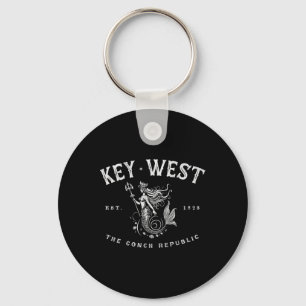 Key West Mermaid Conch Republic Vintage Scu Fishin Keychain