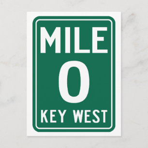 Key West Mile 0, Florida USA Postcard
