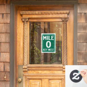 Key West Mile 0, Florida USA Window Cling