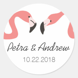 Key West Modern Whimsy Wedding Classic Round Sticker
