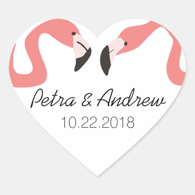 Key West Modern Whimsy Wedding Heart Sticker (Front)