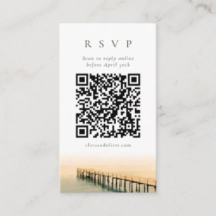 Key West Pier Sunlit Watercolor QR Code RSVP Card