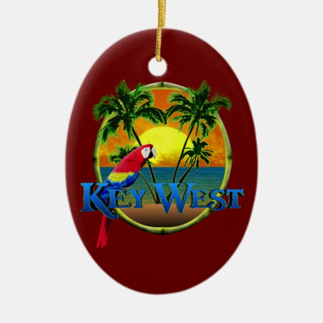 Key West Sunset Ceramic Ornament (Front)