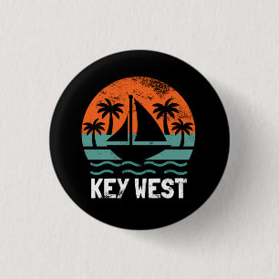 Key West Sunset Retro Vacation 1 Inch Round Button