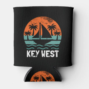 Key West Sunset Retro Vacation Can Cooler