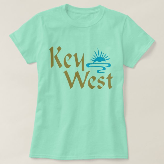 Key West t-shirt with sunset design (Design Front)