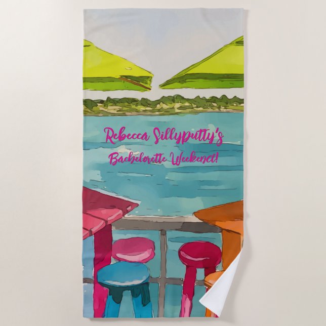 Key West Vibes Bachelorette Weekend Beach Towel (Front)
