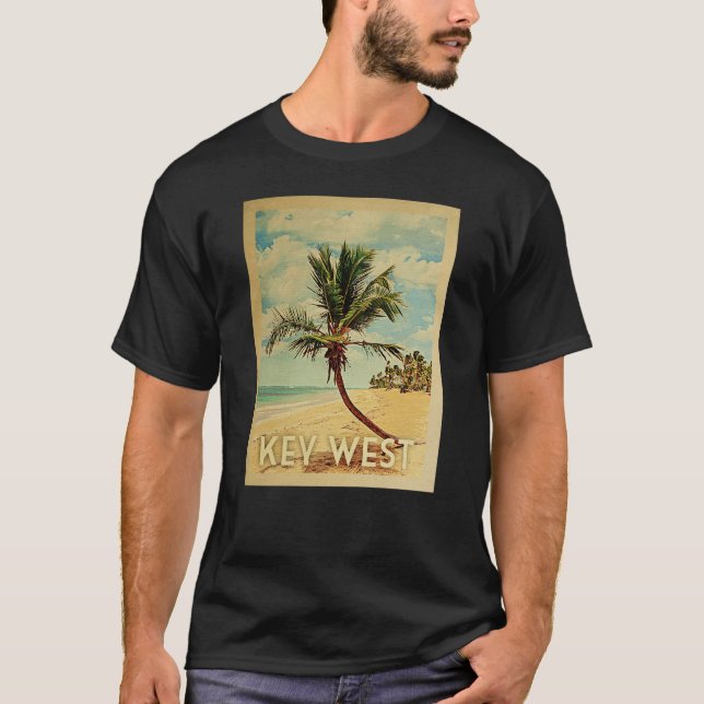 Key West Vintage Travel T-shirt - Beach (Front)