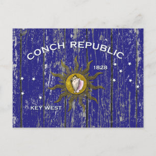 Key West Vintage Weathered Postcard