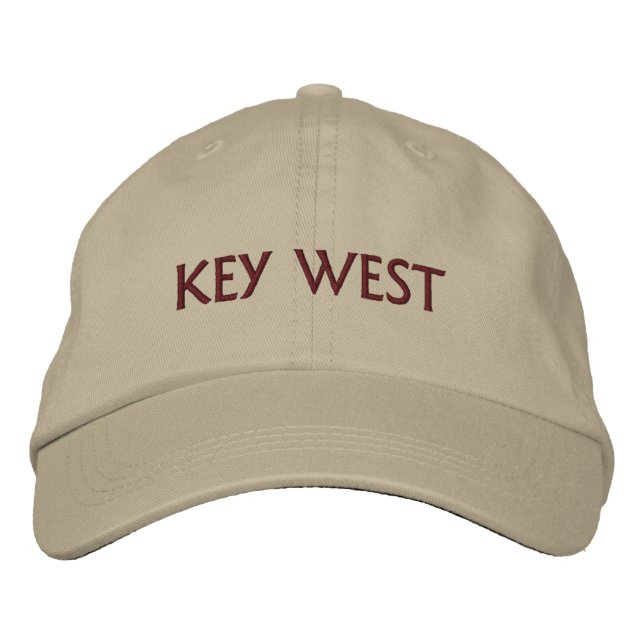 Key West Wording Custom Colour and Text Embroidered Hat (Front)