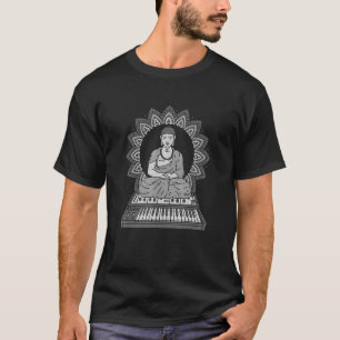 Keyboard Buddha On Synthesizer DJ Equipment Drum K T-Shirt