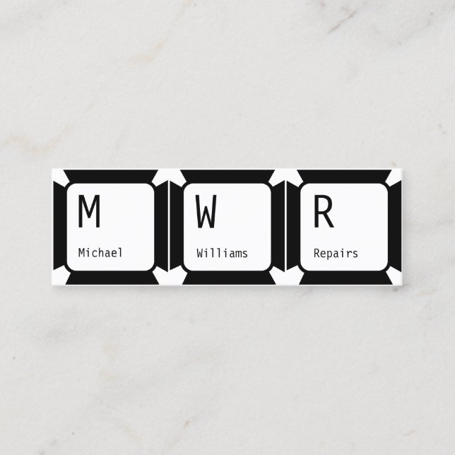 Keyboard buttons mini business card (Front)