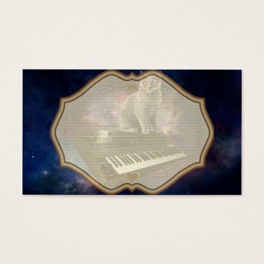 keyboard cat - cat music - space cat business card