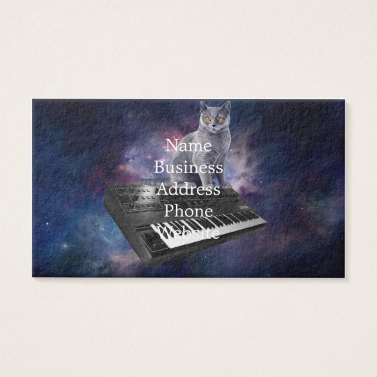 keyboard cat - cat music - space cat business card