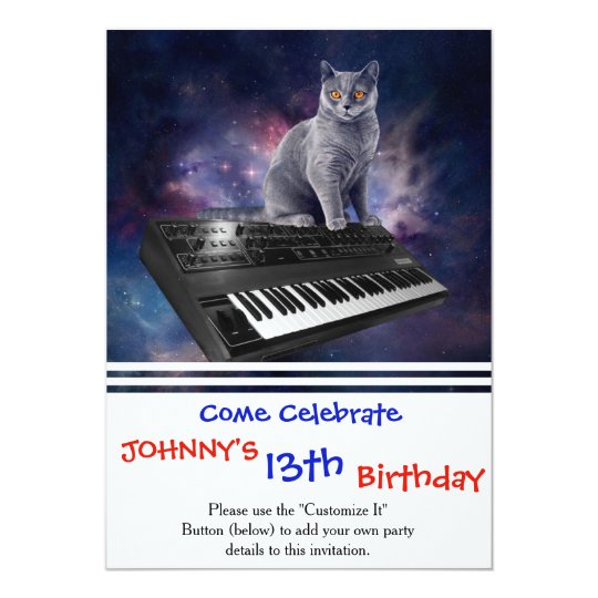keyboard cat - cat music - space cat card