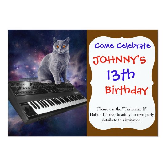 keyboard cat - cat music - space cat card