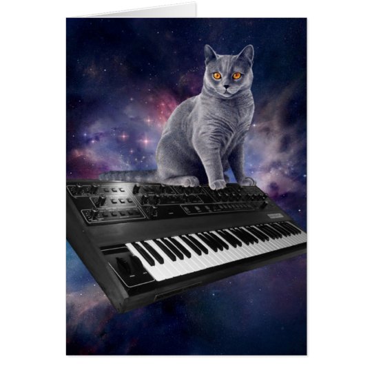 keyboard cat - cat music - space cat card