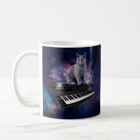 keyboard cat - cat music - space cat coffee mug